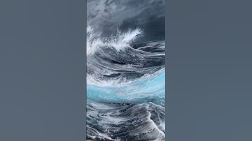 Stormy Ocean resin art piece with textured waves #resinartist #oceanart #storm #epoxy