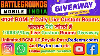 Custom Room Giveaway,Unlimited UC,Royal Pass,Redeem codes and redeem codes