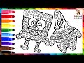 Dibuja y Colorea Un Bob Esponja Y Un Patricio Estrella POP IT 🧽🐙🌊🔴🟠🟡🟢🔵🟣🌈 Dibujos Para Niños