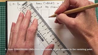One point perspective - drawing cuboids