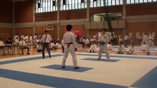 第65回東都六工大空手道選手権大会 団体組手 対工学院大 先鋒福田