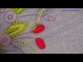 Bunch of Red Flowers Embroidery, Mini cute Flowers embroidery, Embroidery Flowers Tutorial-491