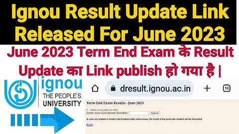 Ignou Result Update Link Released For June 2023 Term End exam || Big Breaking News
