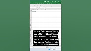 10 - How to Show Quick Access Toolbar above Microsoft Excel Ribbon in Microsoft Windows #tips
