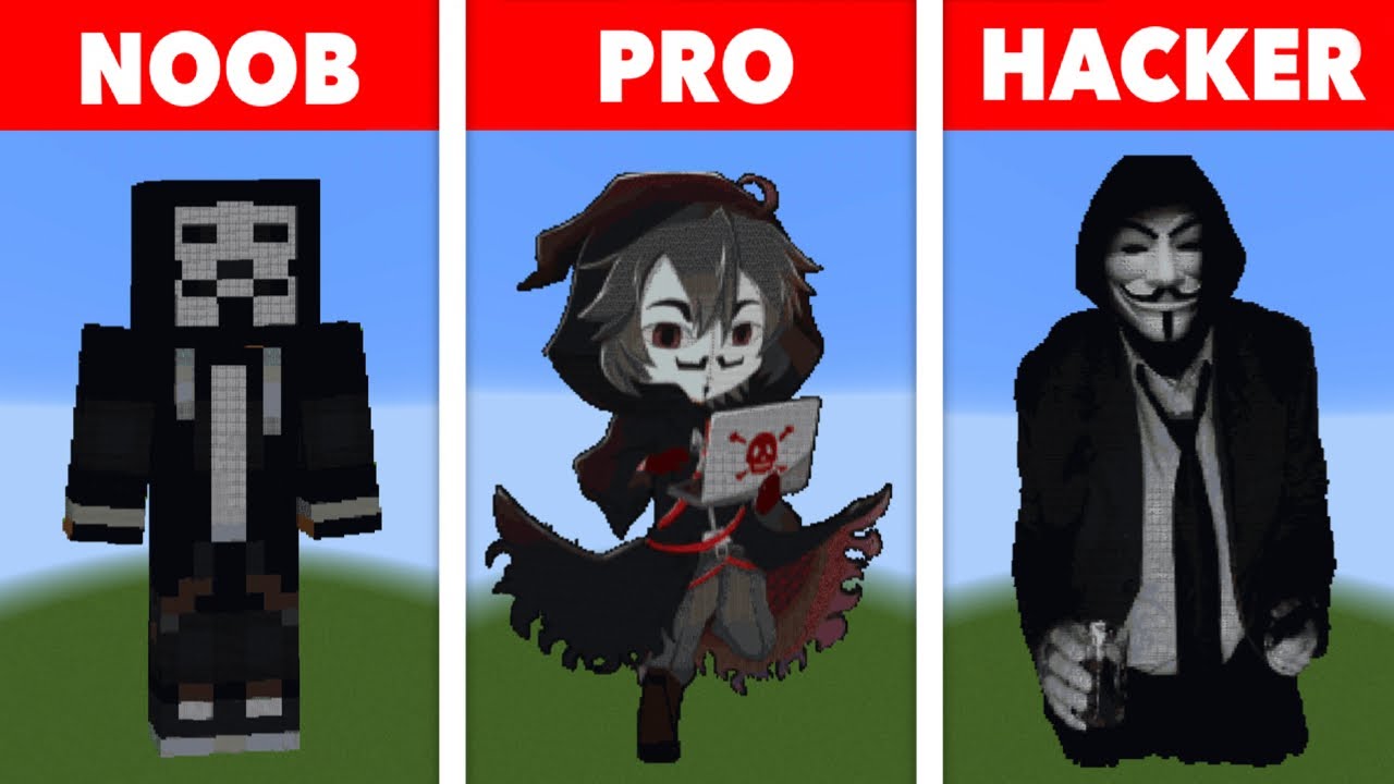NOOB VS PRO VS HACKER Minecraft Pixel art✨Anonymous