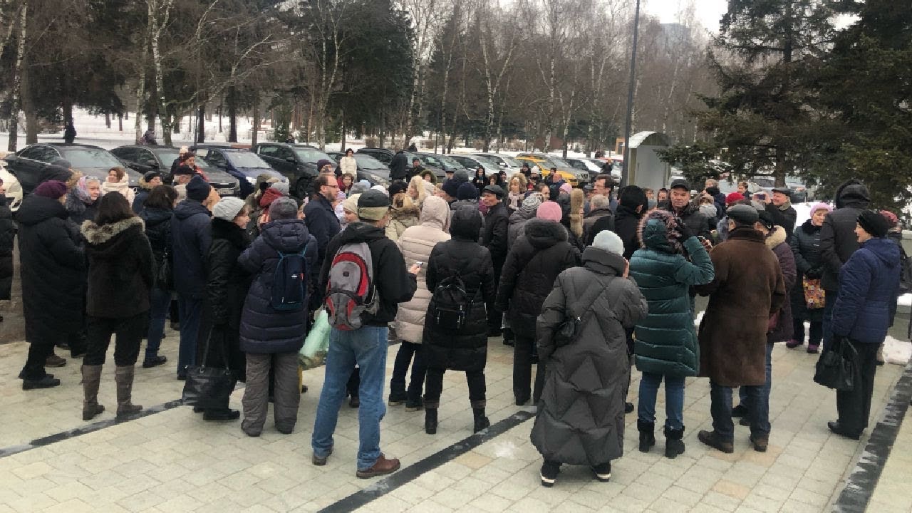 Встреча по вопросу уничтожения березовой аллеи в Москве строителями / LIVE 29.01.20