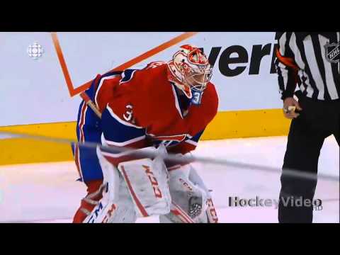 Carey Price gets a skate in the face and brings his tooth to the bench . May 3, 2013