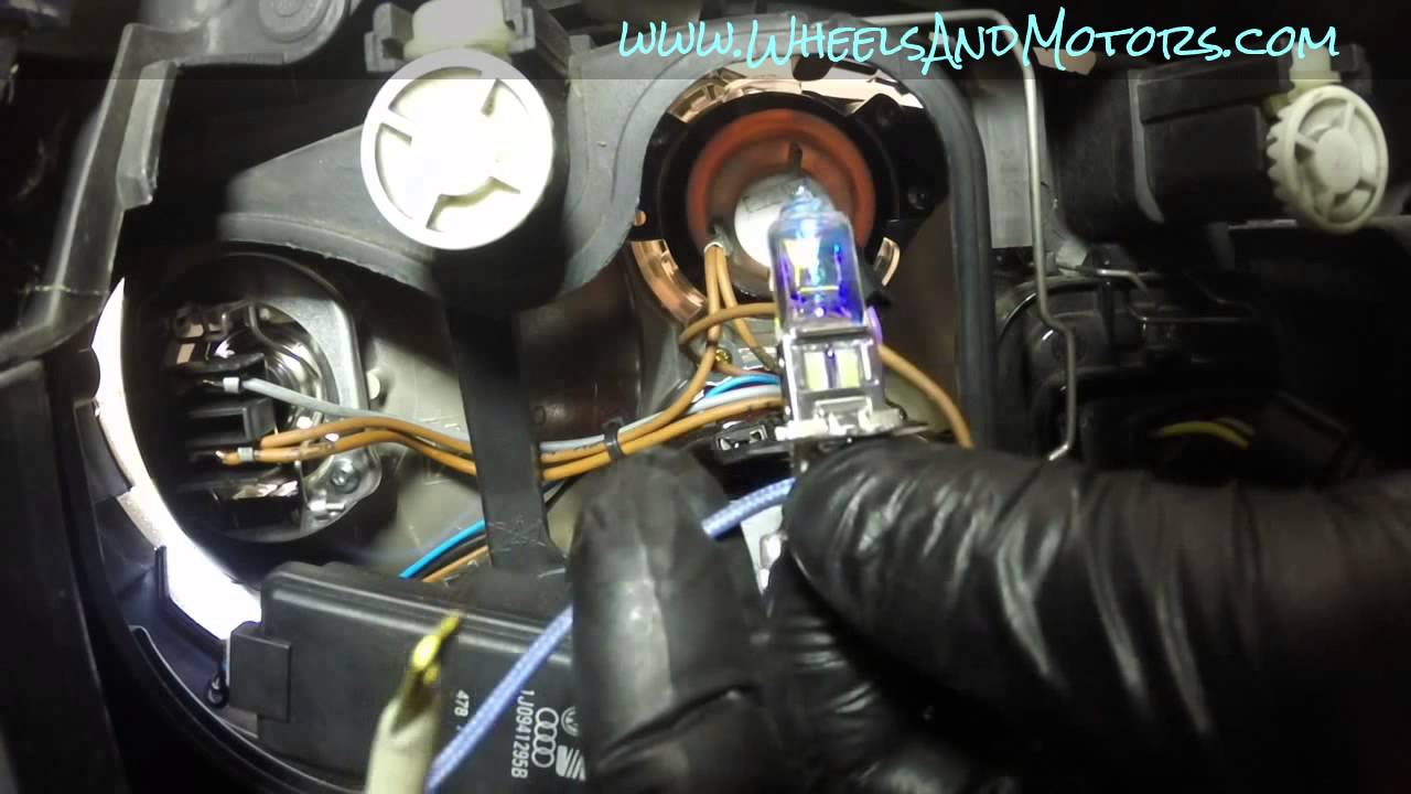 How to replace ALL headlight bulbs VW Golf Mk4 - main beam ... wiring clip on led lights 