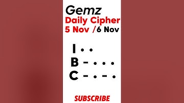 Gemz Daily Cipher Morse Code 5 Nov & 6 November 2024 | Unlock Today’s Code & Rewards! #gemzdailycode