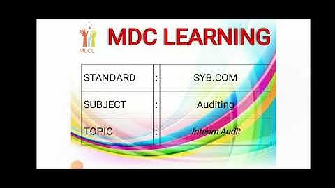 S. Y. B. Com. l interim audit l auditing
