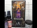Tim Holtz Ghost Town Mixed Media Card - Coloring w/ Mica Sprays