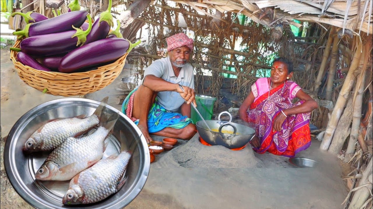 Tribe’s Elderly Couple Prepares Puti Fish Curry and Brinjal Vorta for Lunch Menu