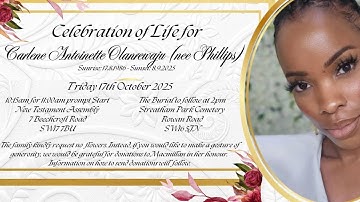 Carlene Antoinette Olanrewaju (nee Phillips) Celebration of Life