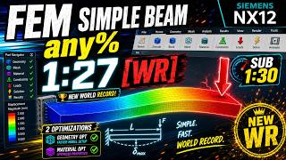 FEM Simple Beam any% 1:27 [FWR] - Siemens NX12