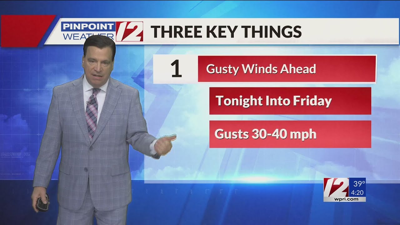 WPRI 12 Weather Now 12/5/24 Clearing Windy Colder Tonight - YouTube