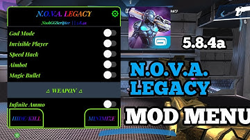 Nova Legacy Mod Menu || 5.8.4a || Showcase