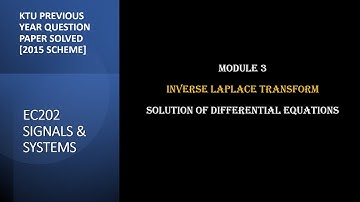 KTU SIGNALS AND SYSTEMS |MODULE 3 |PREVIOUS YEAR QUESTION PAPER SOLUTIONS| PART 3