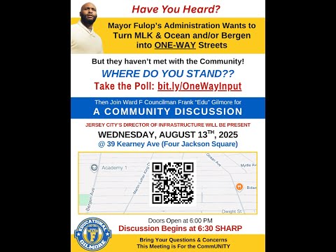 Ward F Residents Slam Jersey City’s One-Way Plan in Packed Community Meeting hosted by Edu Gilmore