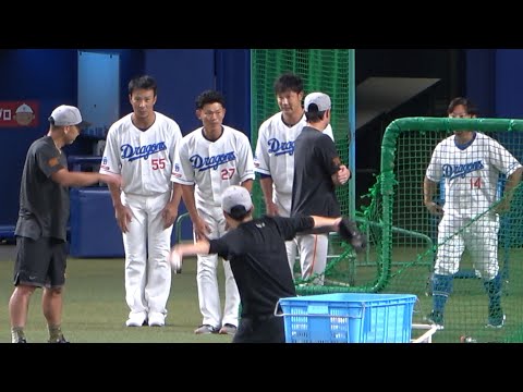 今日引退試合の堂上直倫・福田・大野奨太・谷元が原監督などジャイアンツ首脳陣に挨拶！ (2023/10/03)