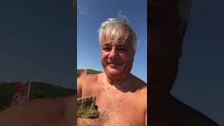 Italian man uses fork to eat sand on beach  #dinner #food #vacation