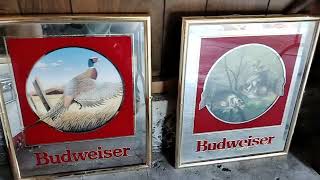 #Budweiser Mirror Wildlife Signs- Thornhill Auction- Curryville, Mo.