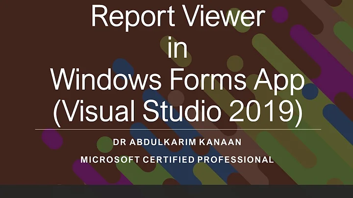ReportViewer in Visual Studio 2019