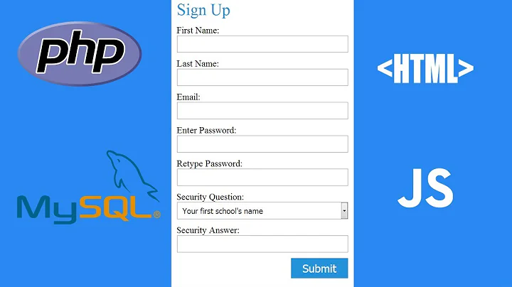 How to create HTML registration/sign up form using php,mysql,security question - Complete