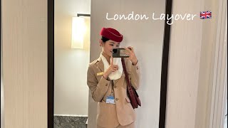 (sub) 에미레이트 승무원의 런던 게트윅 28시간 레이오버 🇬🇧 / Flight to Gatwick, London Layover, Emirates cabin crew