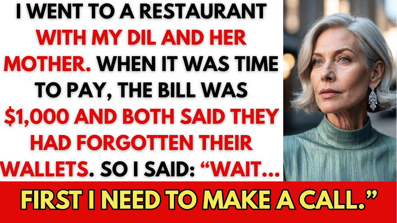 В ресторане с моей невесткой и её матерью, купюра в 1000 долларов… Они сказали, что забыли свои к...