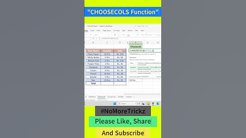 Excel Shorts: Excel 365 CHOOSECOLS Function