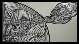 Beautiful abstract line drawing art