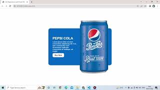 PEPSI COLA webpage | CSS Responsive Card Hover Effects | Pepsi Card UI Design