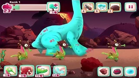 Dino Bash Dinosaurs vs Cavemen Defense Got Dino Brachio Level 35  iOS Android GamePlay Part 8