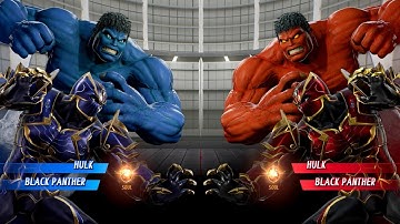 Red Hulk & Black Panther VS Blue Hulk & Black Panther - Marvel vs Capcom Infinite