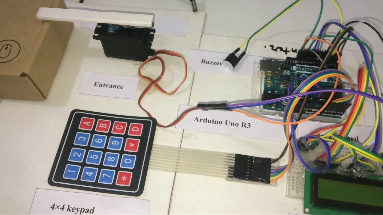Keyless Door Locking System Using Arduino And 4x4 Keypad Arduino
