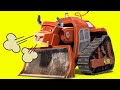 AnimaCars - El TORO Excavadora trata de sacar caramelos del árbol - dibujos animados con animales