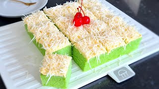 Tanpa oven!! Cake Potong Pandan / Bolu Pandan Kukus lembut