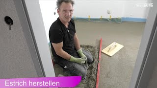 Herstellen von Estrich // make screed . Estrich verlegen. DIY / CM  Müller