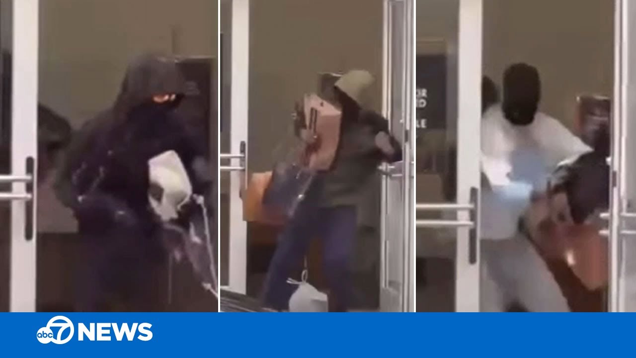 Video shows suspected thieves sprinting out of California Neiman Marcus with designer handbags