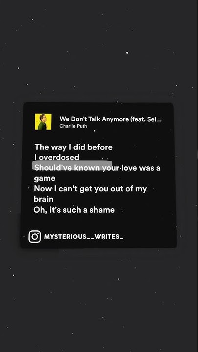 we don't talk anymore | Spotify edit | #aesthetic #lyrics #shorts # ...