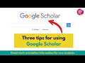 Three tips for using Google Scholar