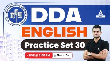DDA Classes 2023 | DDA JSA English Previous year Paper  By Shanu Sir | Practice Set 30