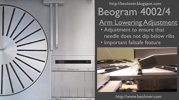 Beogram 4002/4004: Adjusting the Tonearm Lowering Limits