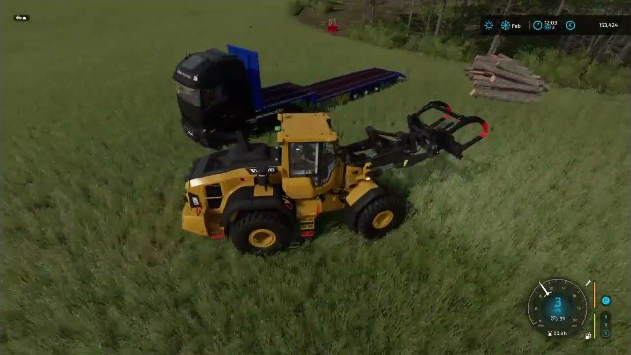 Finishing snow removal/cutting trees for field extension/winching logs