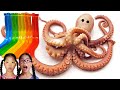 Octopus  Color noodles Ice cup Mukbang TwinRoozi 쌍둥이루지 할머니 먹방 낙지