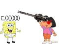 dora the murderer 3!! she killed spongebob!!