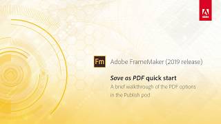 Faster PDF publishing – Adobe FrameMaker (2019 release)