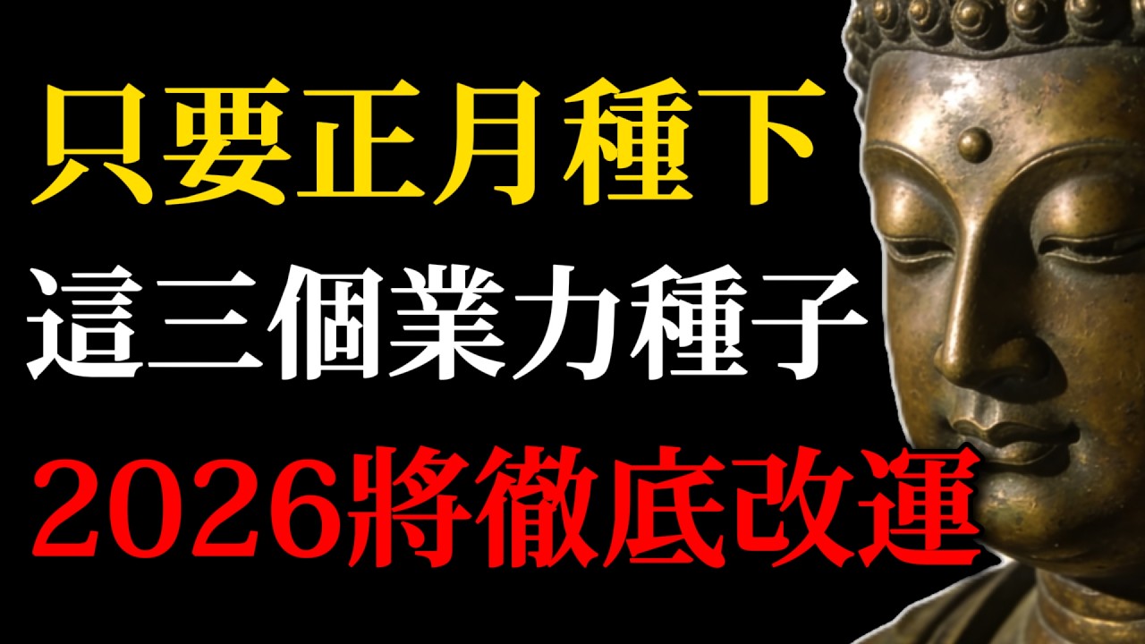 2026年改運的起點，一定要在正月種下，這三個「業力種子」，越早種下運勢就越好！#業力#佛學#2026翻身#正月#命運#唯識學#阿賴耶識#佛教智慧#正念覺知#發願#捨離#佛學故事#新年開運#心靈成長
