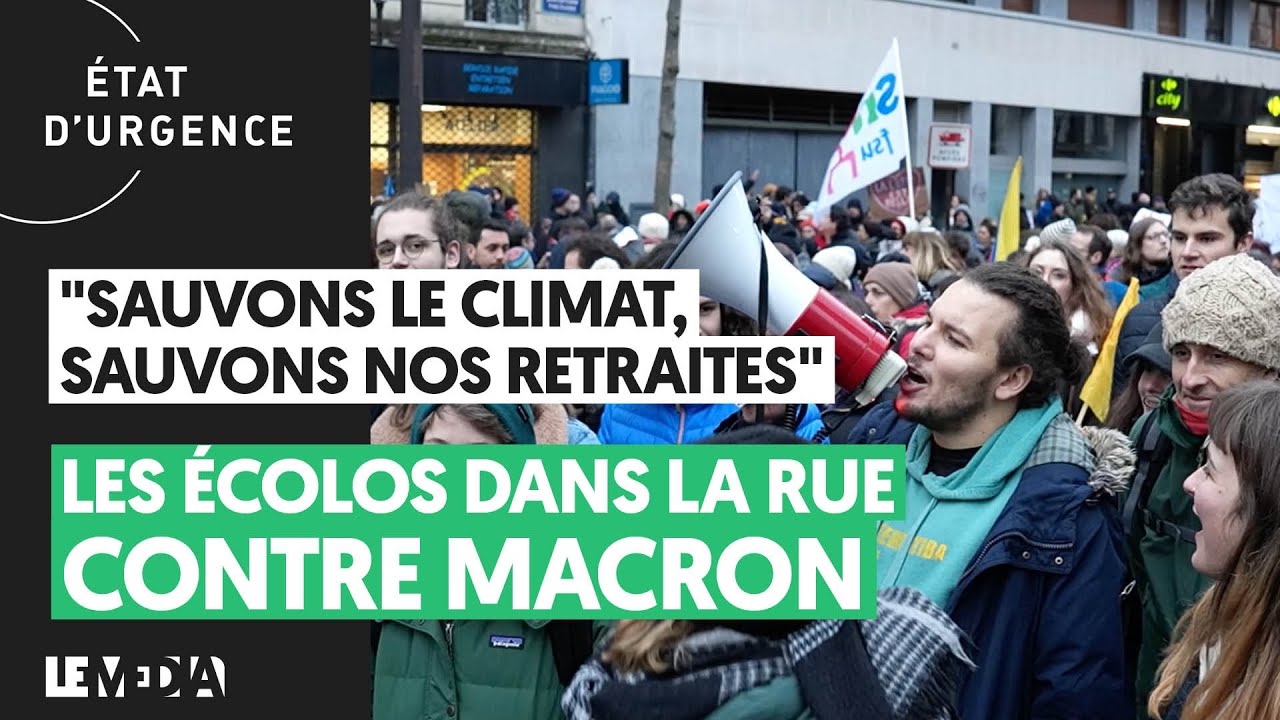⁣"SAUVONS LE CLIMAT, SAUVONS NOS RETRAITES" : LES ÉCOLOS DANS LA RUE CONTRE MACRON