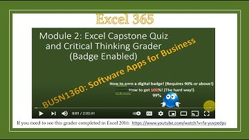 Module 2: Excel Critical Thinking Grader and Quiz